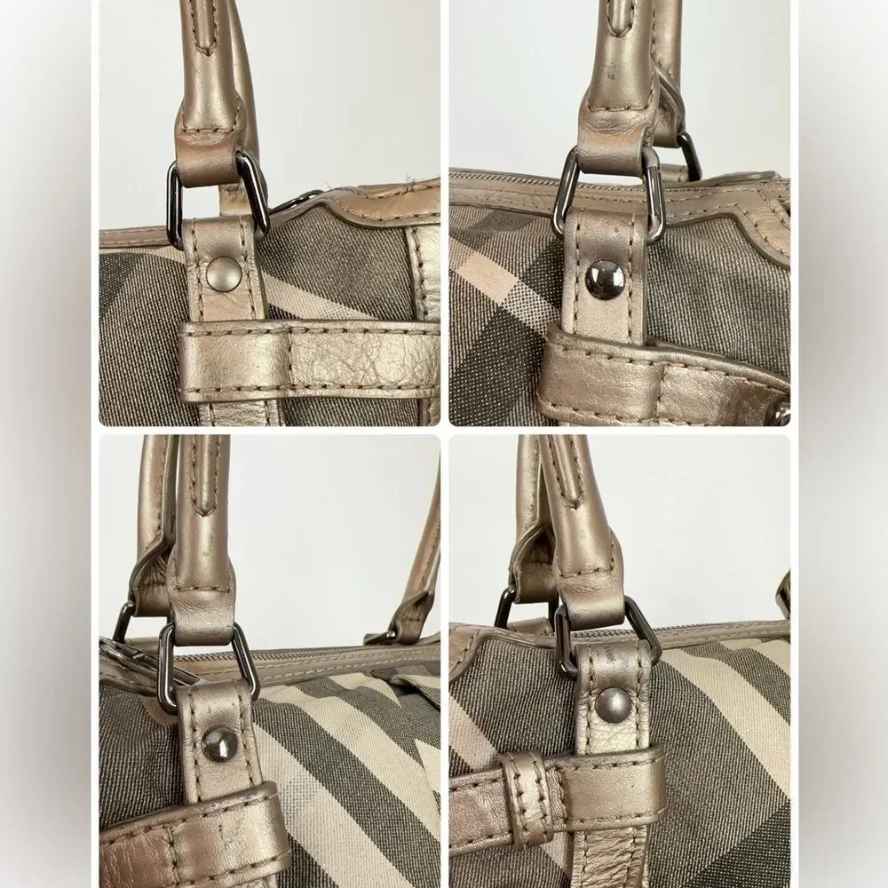 Pre-Owned Burberry Satchel Shimmer Nova Check‎ Canvas